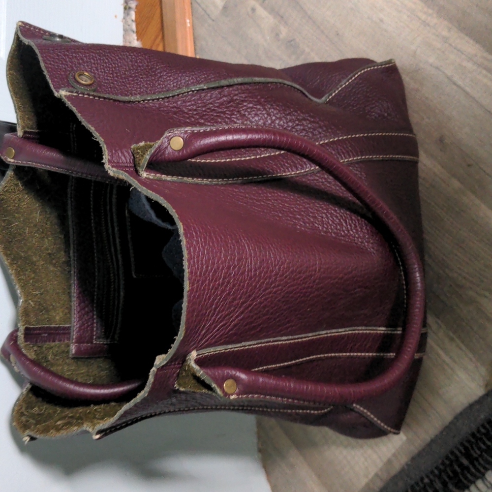 J. Crew Collection Purple Leather Tote Bag Borge Garveri